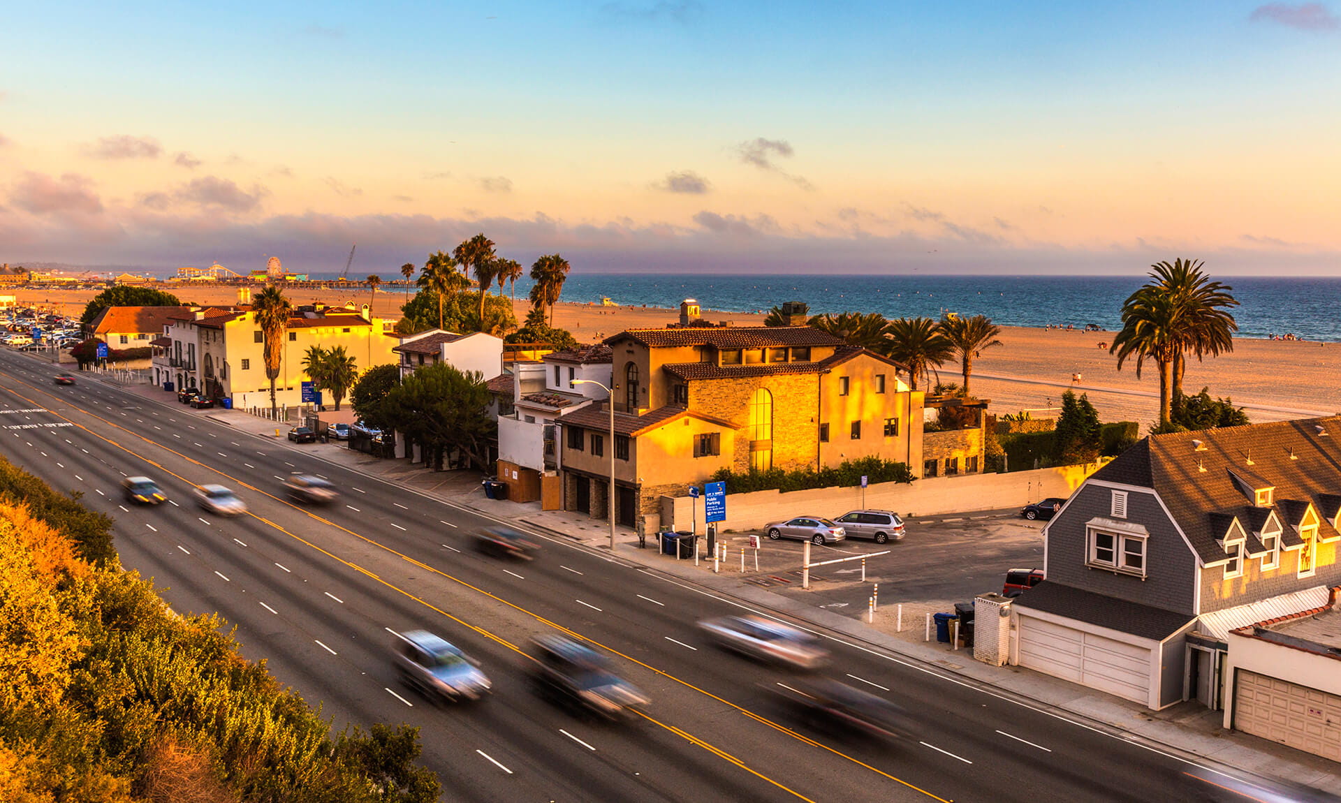 California Beach Road Sunset